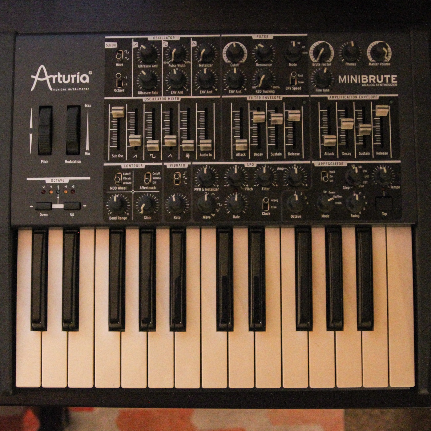A photo of my Arturia Minibrute analog synth